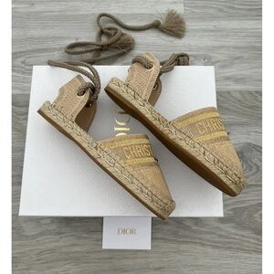 Dior Granville Gold Espadrilles Sandals